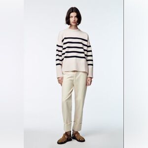 Striped Cream and Black Sweater